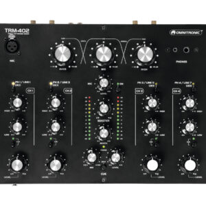 מיקסר DJ רוטרי Omnitronic TRM-402 – 4 ערוצים ואיזולטור תלת־תחומי