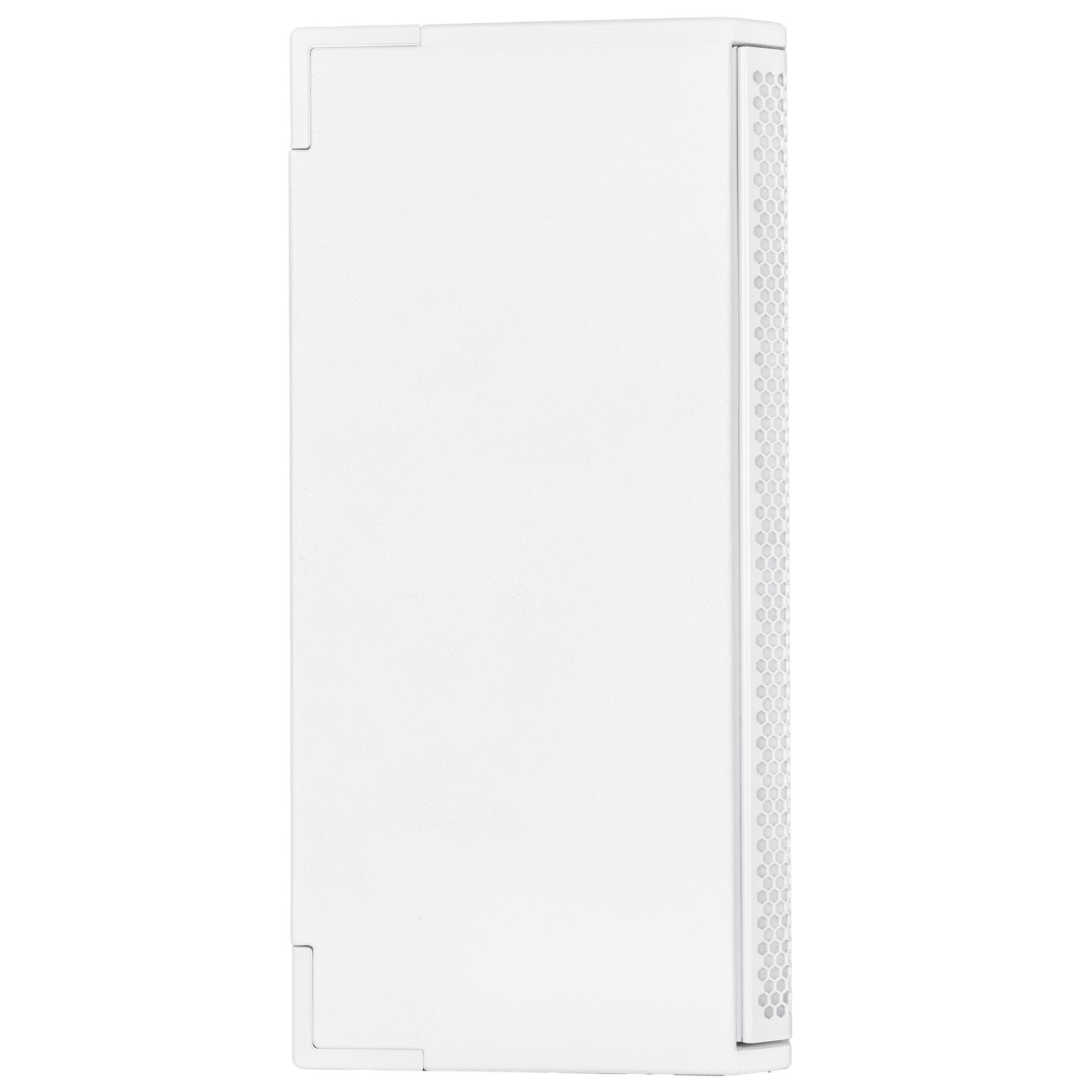 רמקול מוגבר לבן RCF NXL 14-A W — 2×6 אינץ׳, 2100W ו-128dB 4 RCF NXL 14-A W לבן — פרופיל צד של מארז העץ הקומפקטי