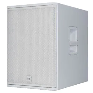 סאב וופר מוגבר לבן RCF SUB 15-AX W – 15 אינץ׳, 2200W ו-DSP מתקדם