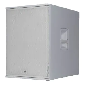 סאב וופר מוגבר לבן RCF SUB 18-AX W – 18 אינץ׳, 2200W ו-DSP מתקדם