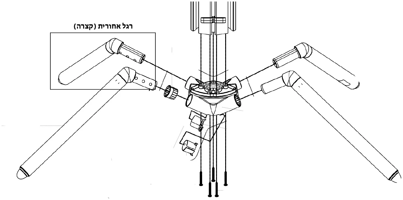 רגל אחורית קצרה לסטנד Konig & Meyer 18860 Spider Pro 1 רגל אחורית קצרה לסטנד Konig & Meyer 18860 Spider Pro