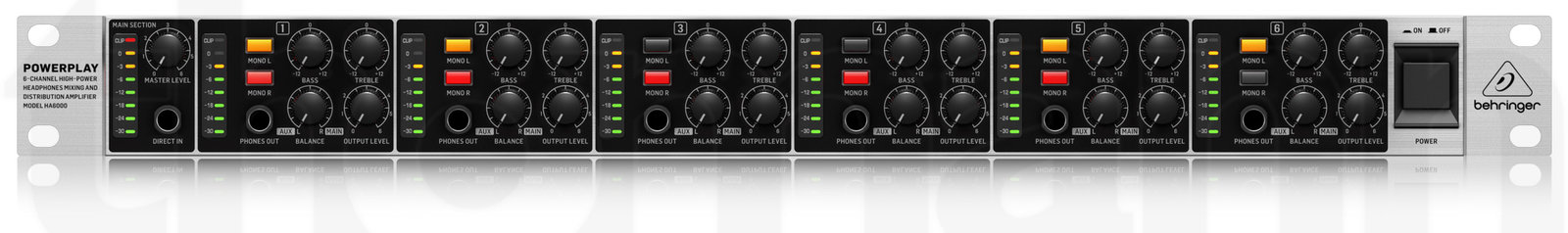 מגבר אוזניות Behringer HA6000 3 מגבר אוזניות Behringer HA6000 — תמונה 3