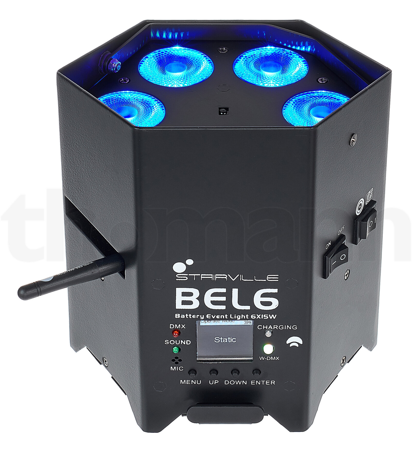 פנס PAR LED Stairville BEL6 Battery Event Light 6x15W 5 פנס PAR LED Stairville BEL6 Battery Event Light 6x15W — תמונה 5