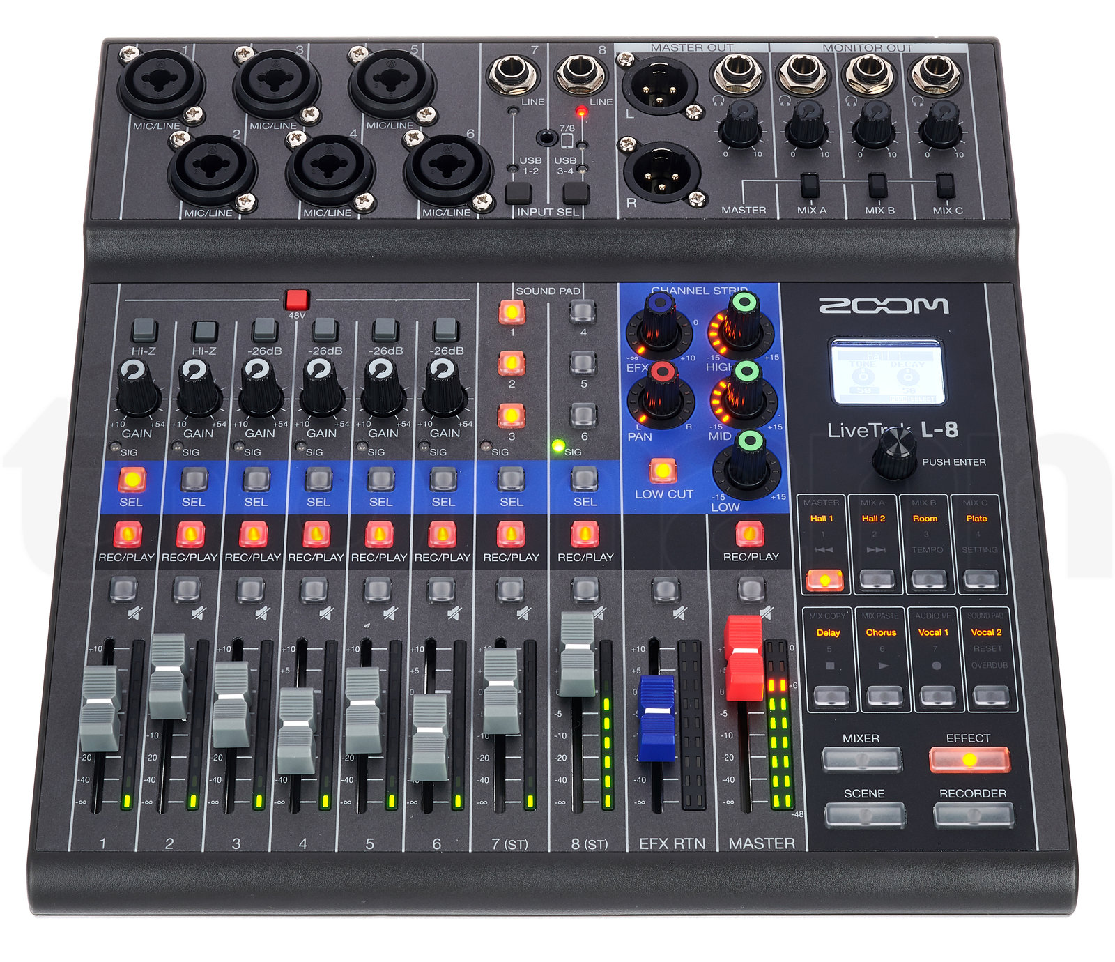 Mehrspur Kompaktstudios Zoom LiveTrak L-8 Bag Bundle 3 Mehrspur Kompaktstudios Zoom LiveTrak L-8 Bag Bundle — תמונה 3