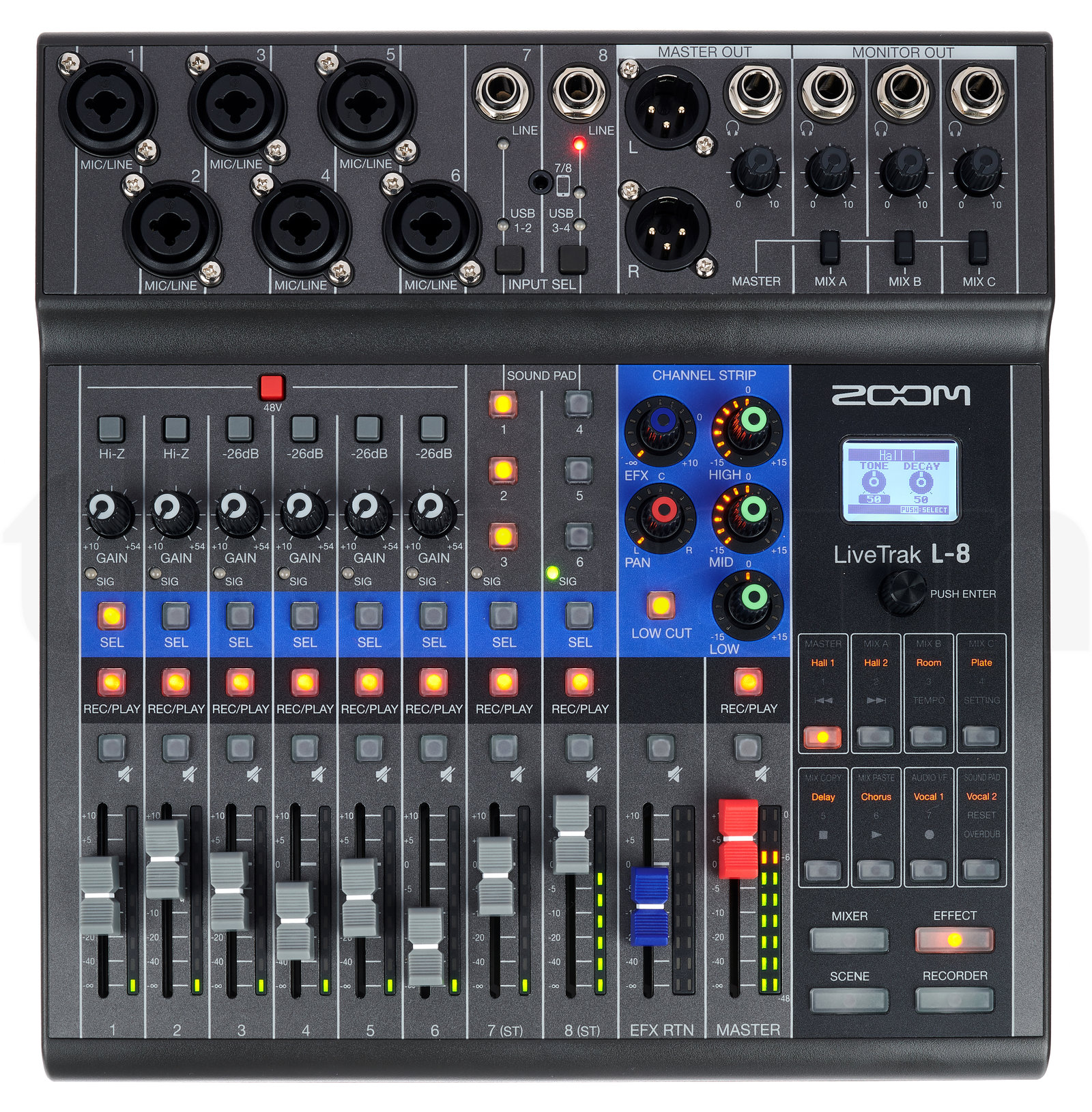 Mehrspur Kompaktstudios Zoom LiveTrak L-8 Bag Bundle 6 Mehrspur Kompaktstudios Zoom LiveTrak L-8 Bag Bundle — תמונה 6
