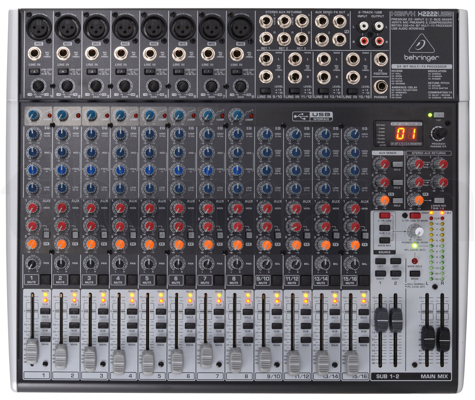 מיקסר Behringer Xenyx X2222USB HP Bundle 6 מיקסר Behringer Xenyx X2222USB HP Bundle — תמונה 6