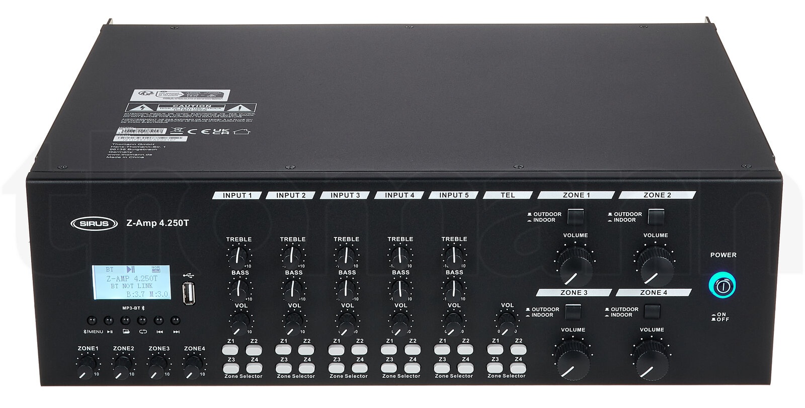 מגבר הספק Sirus Z-Amp 4.250T 3 מגבר הספק Sirus Z-Amp 4.250T — תמונה 3