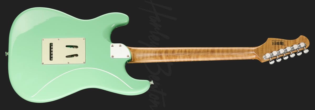 גיטרה חשמלית Harley Benton ST-Modern Plus HSS SFG – ירוק Seafoam Green מבריק 3 גיטרה חשמלית Harley Benton ST-Modern Plus HSS SFG בגימור ירוק Seafoam Green – גב הגיטרה