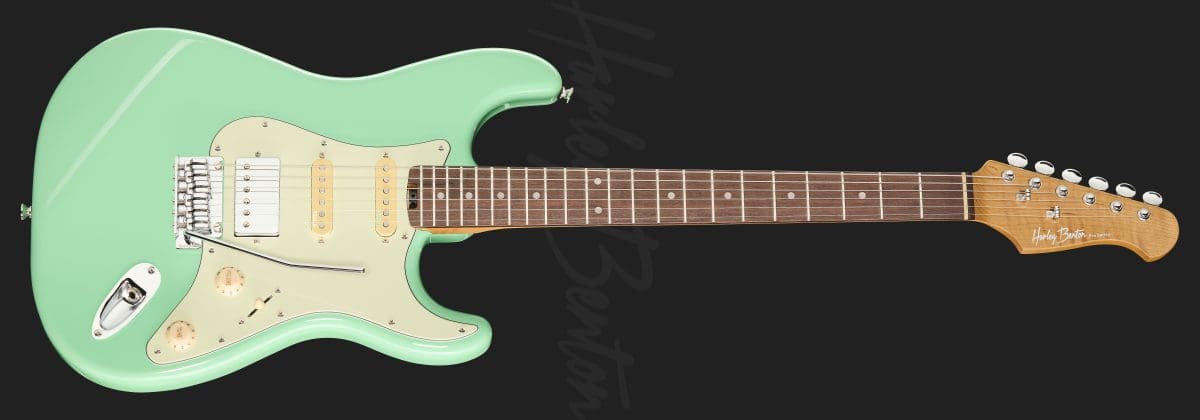 גיטרה חשמלית Harley Benton ST-Modern Plus HSS SFG – ירוק Seafoam Green מבריק 2 גיטרה חשמלית Harley Benton ST-Modern Plus HSS SFG בגימור ירוק Seafoam Green – חזית הגיטרה