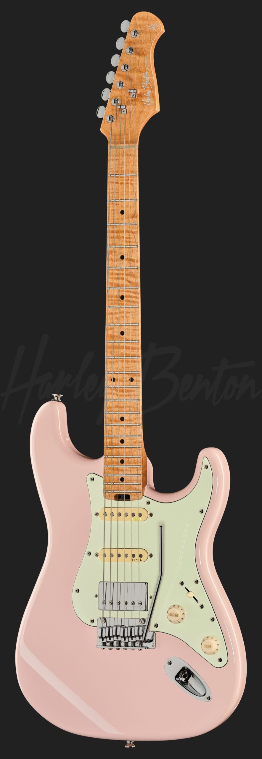 גיטרה חשמלית Harley Benton ST-Modern Plus MN HSS SP – Shell Pink 2 Harley Benton ST-Modern Plus MN HSS SP – מבט חזיתי מלא