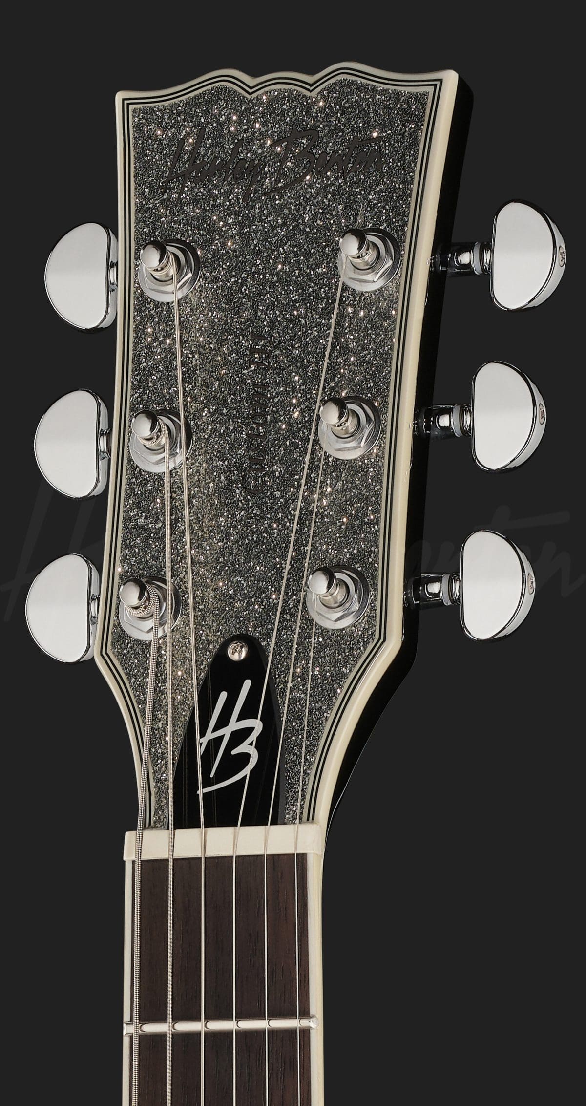 גיטרה חשמלית Harley Benton SC-Custom III Silver Sparkle 5 גיטרה Harley Benton SC-Custom III Silver Sparkle, ראש הגיטרה מלפנים