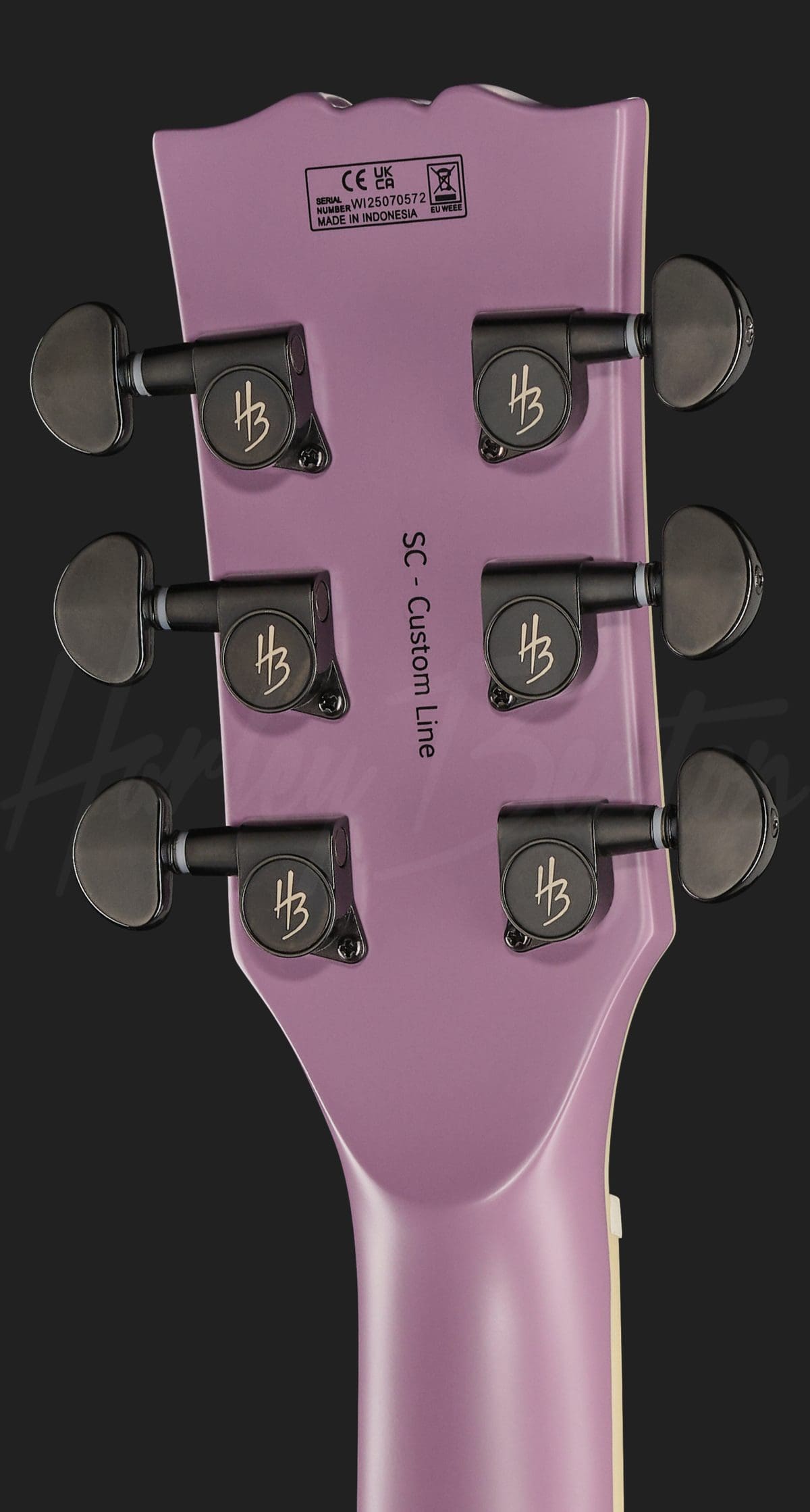 גיטרה חשמלית Harley Benton SC-Custom III Purple Satin 6 גיטרה Harley Benton SC-Custom III Purple Satin, ראש הגיטרה מאחור