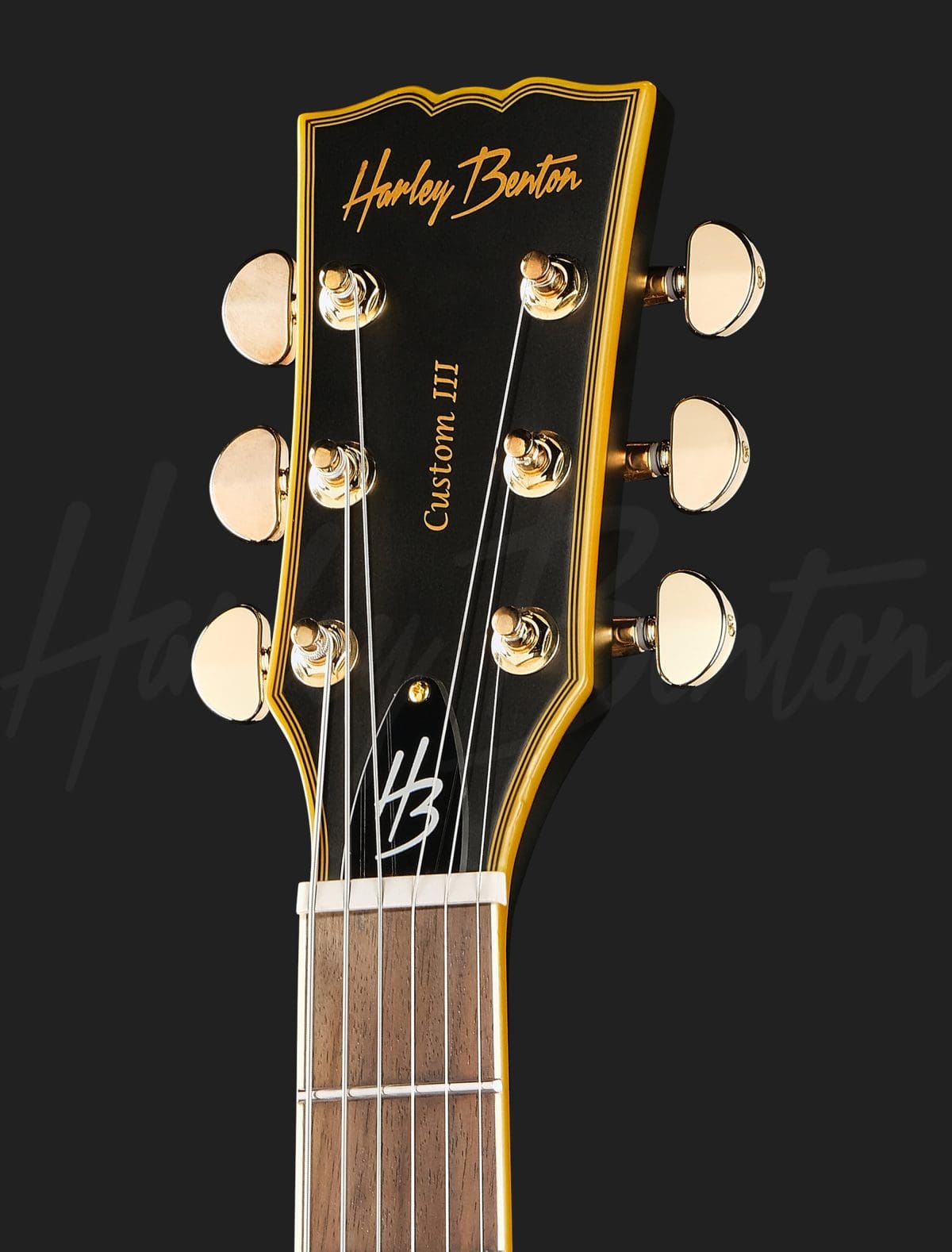גיטרה חשמלית Harley Benton SC-Custom III VBK – שחור מט 5 גיטרה Harley Benton SC-Custom III VBK, ראש הגיטרה מלפנים