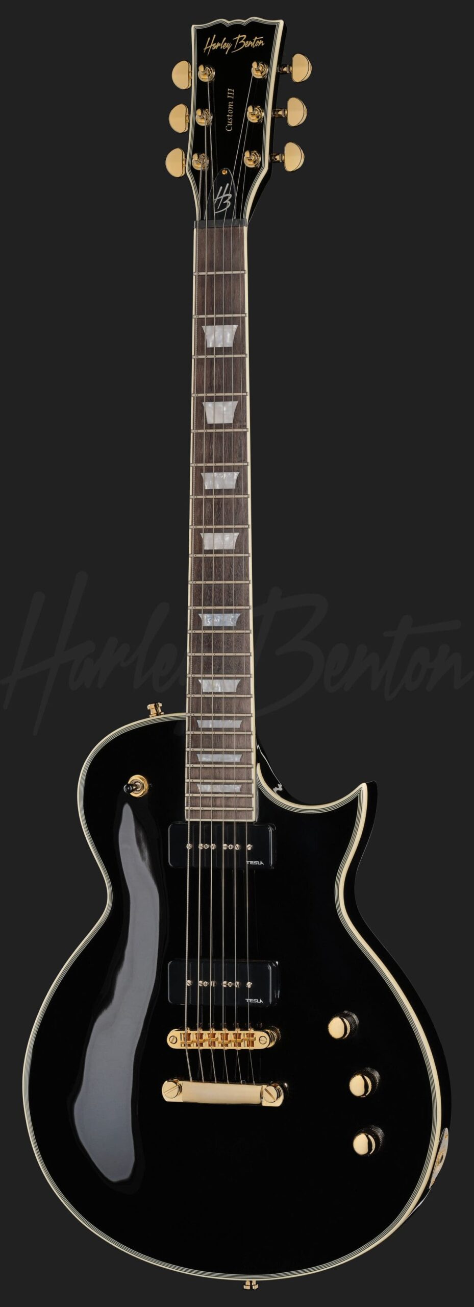 גיטרה חשמלית Harley Benton SC-Custom III P90 Black 2 Harley Benton SC-Custom III P90 Black – מבט חזיתי מלא