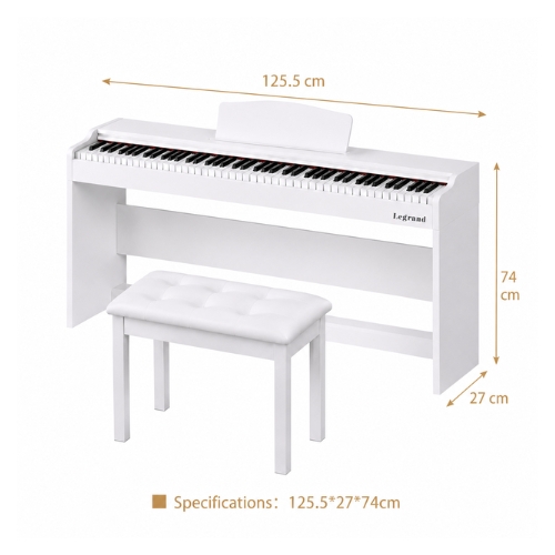 פסנתר חשמלי נייח LEGRAND FP310 לבן – 88 קלידים בגודל מלא ו-3 פדלים 2 פסנתר חשמלי נייח LEGRAND FP310 לבן – 88 קלידים בגודל מלא ו-3 פדלים — תמונה 2