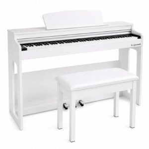 פסנתר חשמלי רהיט LEGRAND DP200 לבן – 88 קלידים שקולים ו-3 פדלים