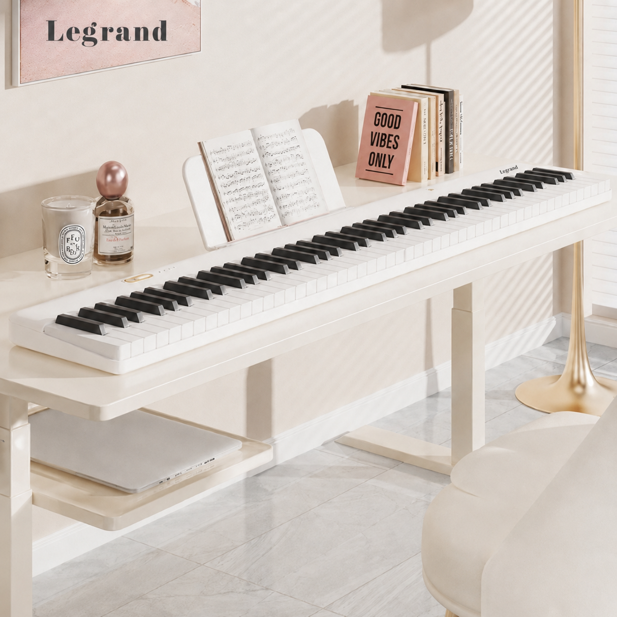 פסנתר דיגיטלי מגנטי נייד LEGRAND MK210 לבן – 88 קלידים, מתפרק מגנטית, 3.3 ק״ג 3 פסנתר דיגיטלי מגנטי נייד LEGRAND MK210 לבן – 88 קלידים, מתפרק מגנטית, 3.3 ק״ג