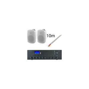 רמקול מוגבר Monacor WALL-08T/WS PA-812DAP Bundle