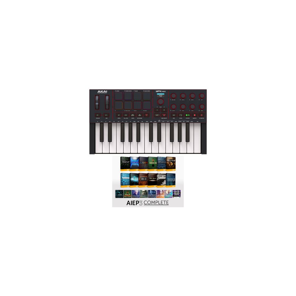 מקלדת שליטה MIDI AKAI Professional MPK Mini IV Black-AIEP3 Bundle 1 מקלדת שליטה MIDI AKAI Professional MPK Mini IV Black-AIEP3 Bundle — תמונת מוצר