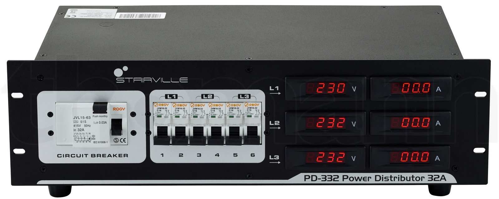 מפצל ומחלק זרם CEE Stairville PD-332 Power Distributor 32A 3 מפצל ומחלק זרם CEE Stairville PD-332 Power Distributor 32A — תמונה 3