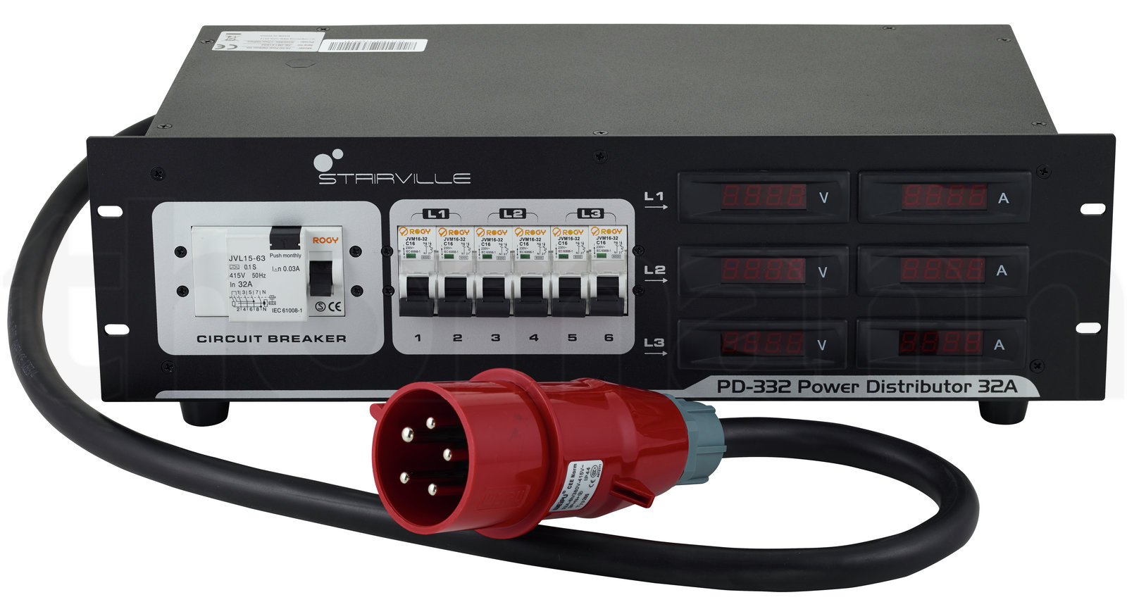 מפצל ומחלק זרם CEE Stairville PD-332 Power Distributor 32A 5 מפצל ומחלק זרם CEE Stairville PD-332 Power Distributor 32A — תמונה 5