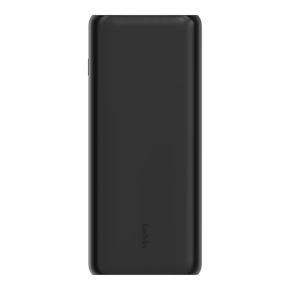 מטען נייד 20,000mAh Belkin BoostCharge 20W PD – 3 יציאות USB‑C ו‑2×USB‑A 5 גודל קומפקטי של המטען הנייד Belkin 20,000mAh בכף יד