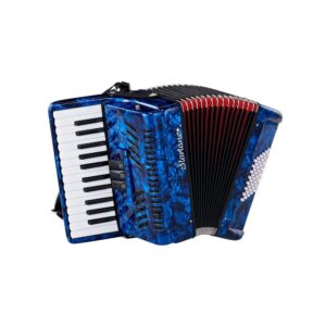 אקורדיון פסנתר 48 בסים Startone – 26 קלידים, 3 רגיסטרים, רצועות ונרתיק גב, כחול (יבוא בלעדי)