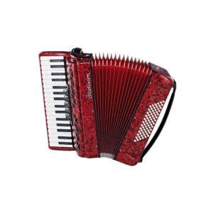 אקורדיון פסנתר Startone 72 בסים – 34 קלידים, 5 רגיסטרים, כולל רצועות ותיק גב, אדום (יבוא בלעדי)