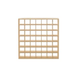 מפזר אקוסטי t.akustik מעץ ליבנה ברשת תאים – 60×60×10 ס״מ, תאים 7.6×7.6 ס״מ, לתלייה על קיר