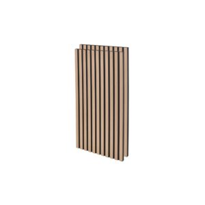 זוג בולמים אקוסטיים t.akustik עם פסי עץ – 120×60 ס״מ, לבד PET, מראה עץ בהיר, לקיר