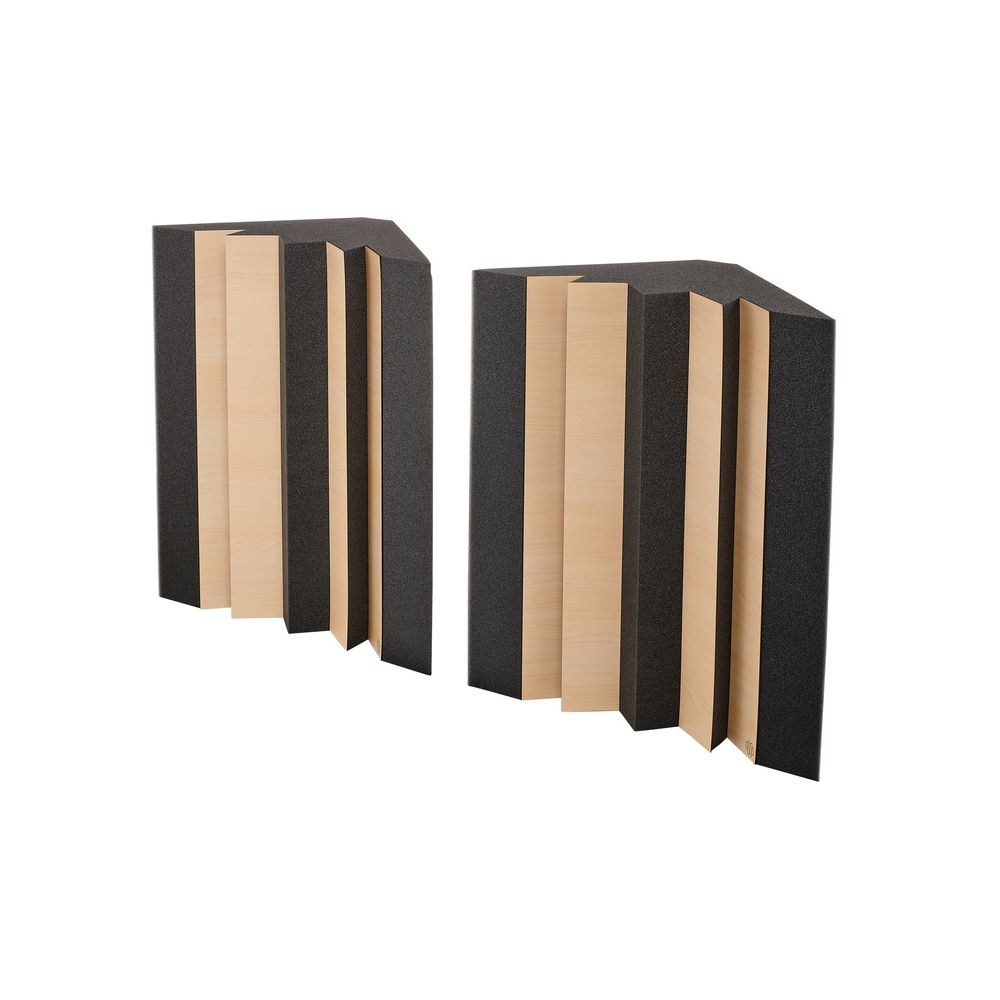 זוג מלכודות בס פינתיות t.akustik – 37×37×60 ס״מ, בליעה 80–1000 הרץ, ספוג פוליאסטר, אנתרציט וליבנה 1 זוג מלכודות בס פינתיות t.akustik – 37×37×60 ס״מ, בליעה 80–1000 הרץ, ספוג פוליאסטר, אנתרציט וליבנה