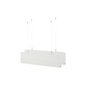 זוג פאנלים אקוסטיים תלויים t.akustik 120×30 ס״מ – PET, תלייה מהתקרה בכבלי נירוסטה, לבן