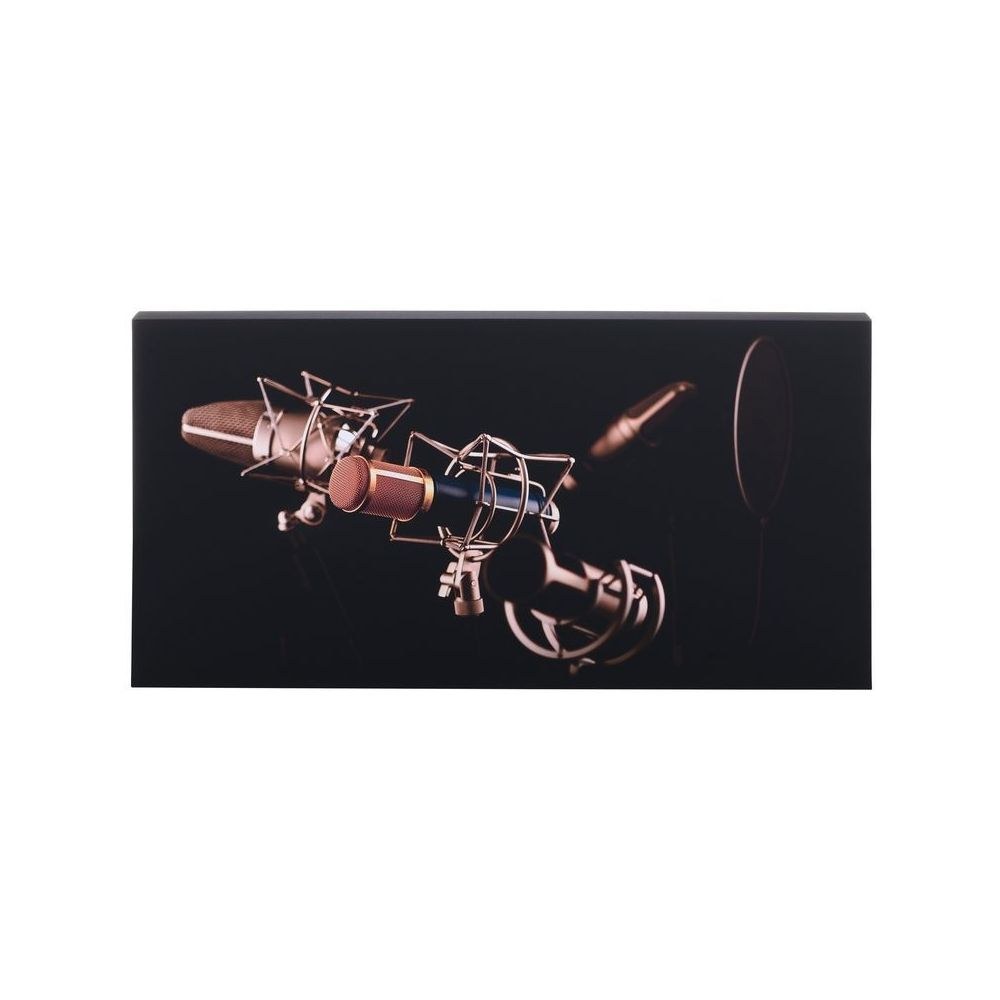 פאנל אקוסטי מודפס t.akustik 120×60 ס״מ – הדפס Mic Check, מסגרת MDF, בד שקוף לקול, כולל תלייה 2 הפאנל האקוסטי המודפס – פאנל אקוסטי מודפס, תמונה 2