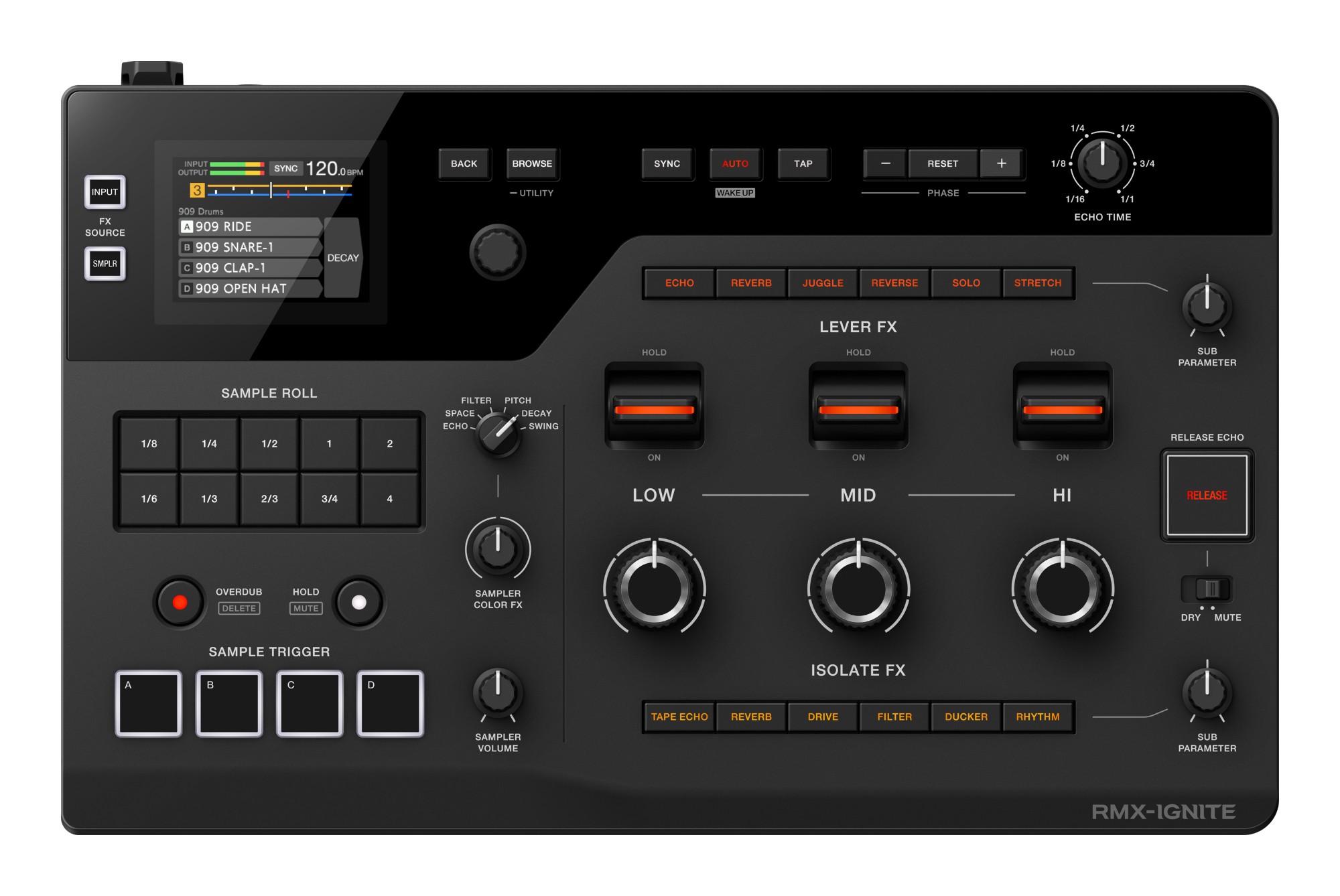 אפקטור וסמפלר ל-DJ AlphaTheta RMX-IGNITE – 3-Band FX, 4 פדים ומסך 2.8 אינץ' 2 אפקטור וסמפלר ל-DJ AlphaTheta RMX-IGNITE – תמונה 2