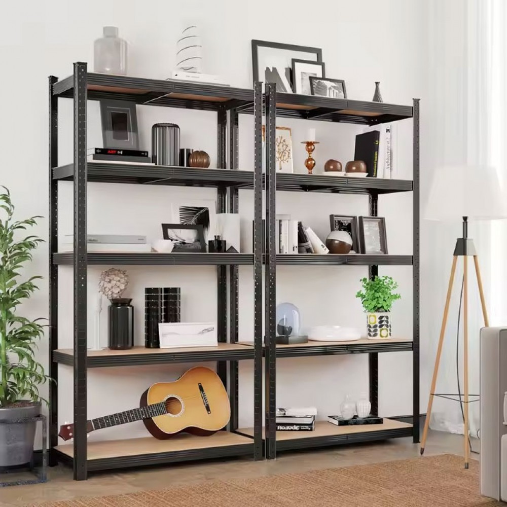 מדף 5 קומות שחור 180×90×40 עם מדפי MDF – Apextone WR-1809040 BLC 5 מדף 5 קומות שחור 180×90×40 עם מדפי MDF – Apextone WR-1809040 BLC – תמונה 4