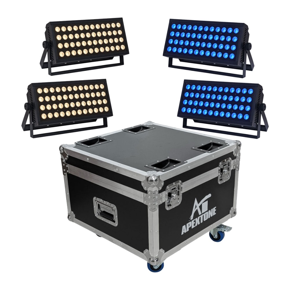 סט 4 פנסי סיטי קולור 44×10W RGBW עם קייס – Apextone 1 סט 4 פנסי סיטי קולור 44×10W RGBW עם קייס – Apextone