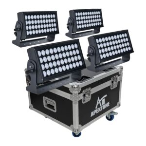סט 4 פנסי סיטי קולור מוגני מים IP65 ‏44×10W עם קייס – Apextone