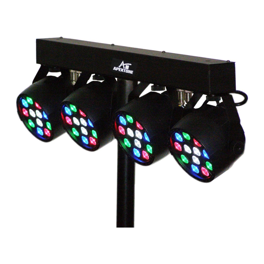 סט תאורה 4 פנסי לד עם סטנד, בקר ושלט – Apextone Set-4-Par-LED 3 סט תאורה 4 פנסי לד עם סטנד, בקר ושלט – Apextone Set-4-Par-LED – תמונה 2
