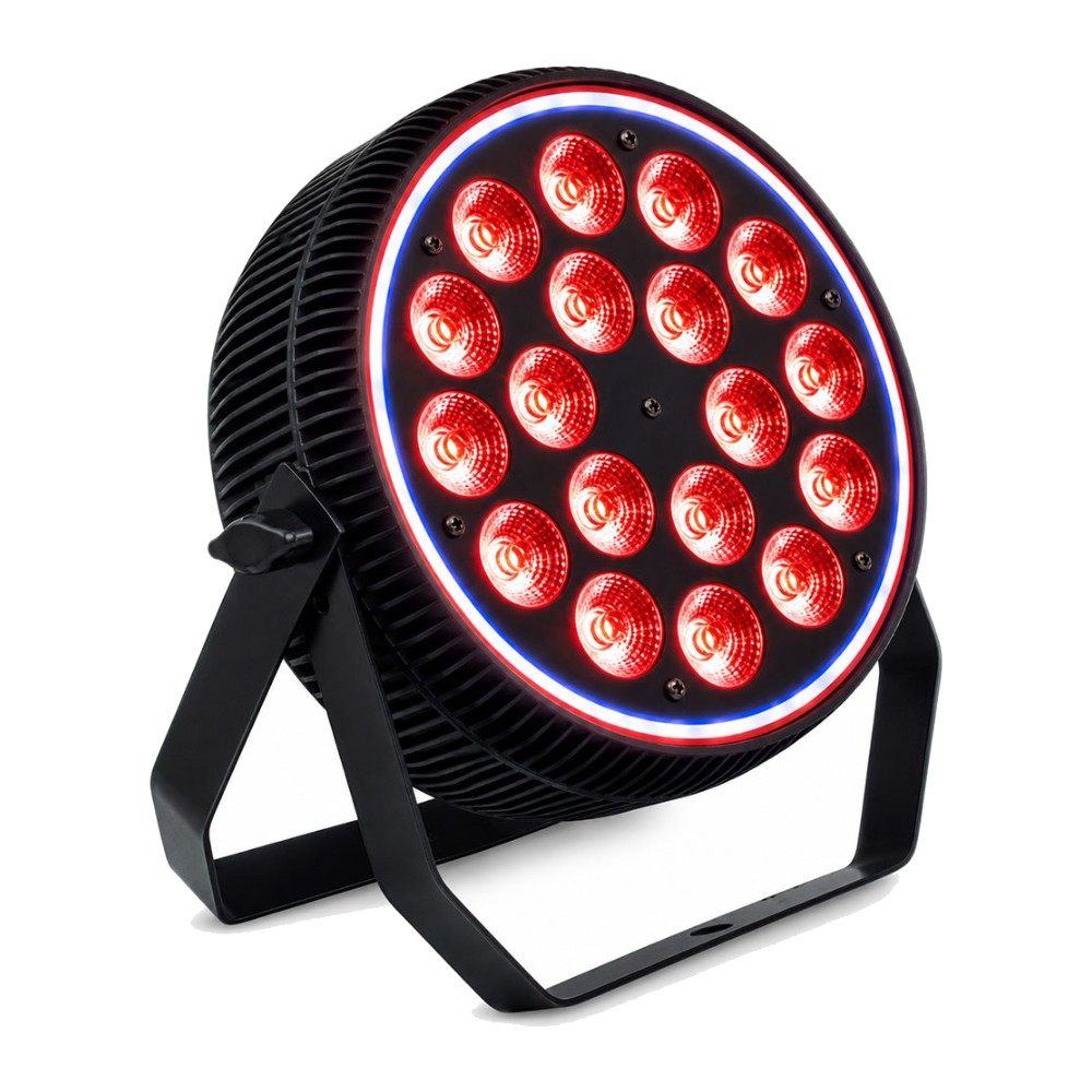 פנס לד שטוח 18×10W RGBWA עם טבעת לד – Apextone 18-5-RING 3 פנס לד שטוח 18×10W RGBWA עם טבעת לד – Apextone 18-5-RING – תמונה 2