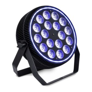 פנס לד שטוח 18×10W RGBWA עם טבעת לד – Apextone 18-5-RING