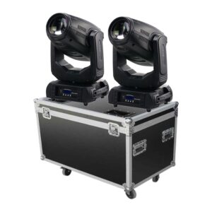 זוג ראשים נעים 10R 280W Beam-Spot-Wash עם קייס וקלמפים – Apextone