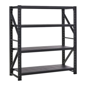 מערכת מדפים שחורה 200×200×60 – 4 מדפים, 200 ק״ג למדף – Apextone WR-BLC-20020060