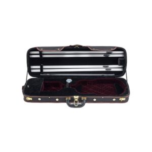 קייס לכינור 4/4 Roth & Junius Deluxe – גוף עץ, 4 תפסני קשת, היגרומטר, רצועות גב, חום/שחור (יבוא בלעדי)
