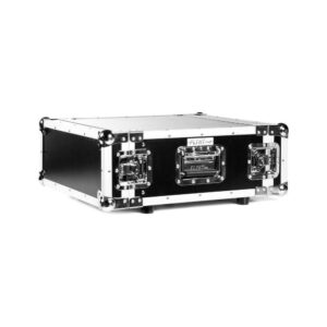 ארגז ראק 4U עם 2 מכסים Flyht Pro – עומק 47.5 ס״מ, מסילה קדמית, MDF 6 מ״מ, שחור (יבוא בלעדי)