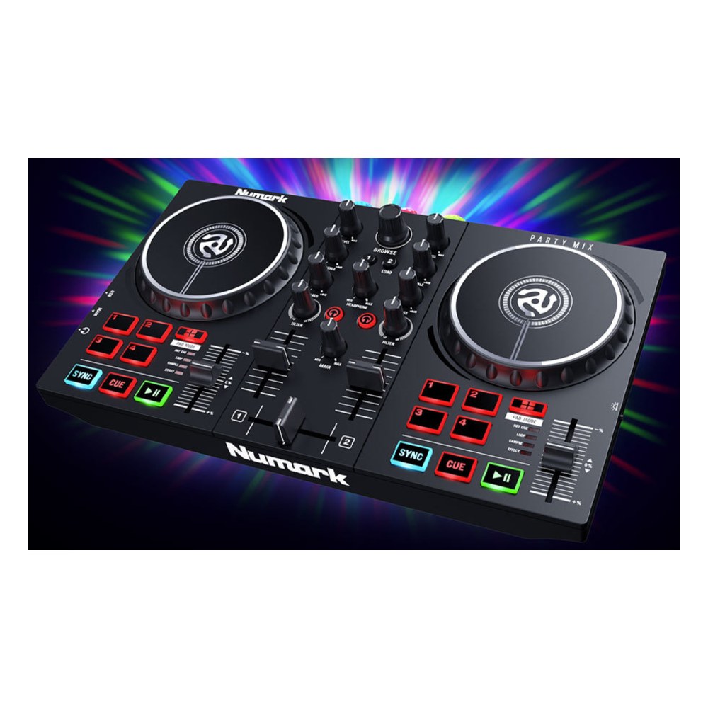 ערכת DJ Numark Party Mix Bundle – קונטרולר Party Mix II, מוניטורים וכבל RCA 2 ערכת DJ Numark Party Mix Bundle עם קונטרולר, מוניטורים וכבל – תמונה 2