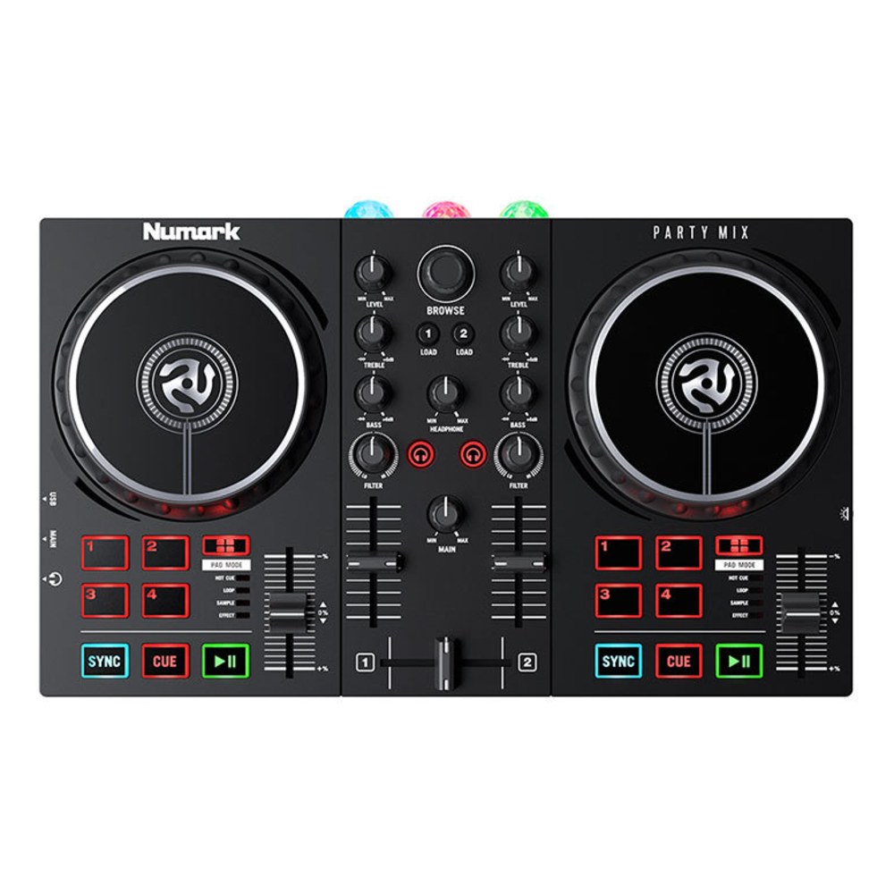 ערכת DJ Numark Party Mix Bundle – קונטרולר Party Mix II, מוניטורים וכבל RCA 3 ערכת DJ Numark Party Mix Bundle עם קונטרולר, מוניטורים וכבל – תמונה 3