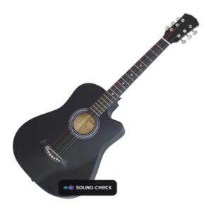 גיטרה אקוסטית 38″ קומפקטית עם קאט-אוויי ותיק – שחור – Armando AG38 BK