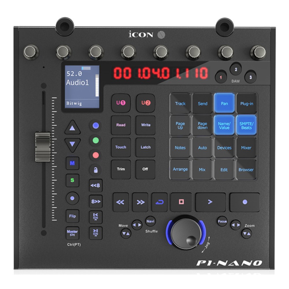 בקר DAW עם פיידר ממונע iCON P1-Nano – מסך מגע 4 אינץ׳ ו-8 אנקודרים 2 בקר DAW iCON P1-Nano עם פיידר ממונע ומסך מגע – תמונה 2