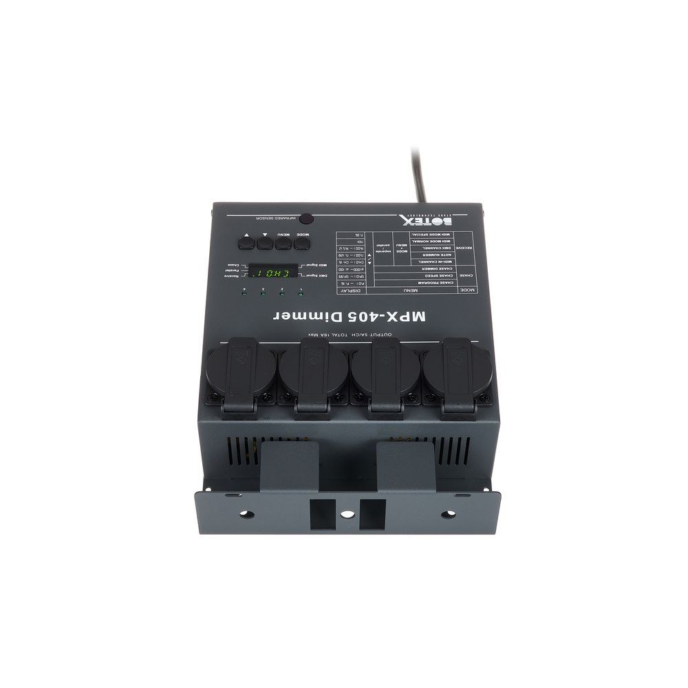 דימר 4 ערוצים Botex בשליטת DMX ו-MIDI – 5A לערוץ, 16 תוכניות, 4 שקעי שוקו 4 דימר 4 הערוצים של Botex – דימר DMX, תמונה 4