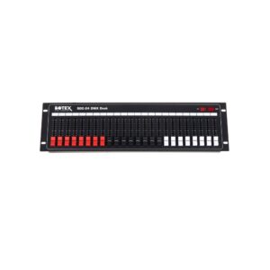קונסולת DMX 24 ערוצים Botex לראק 19 אינץ׳ – 24 פיידרים, 2 תצוגות, שרשור עד 96 ערוצים
